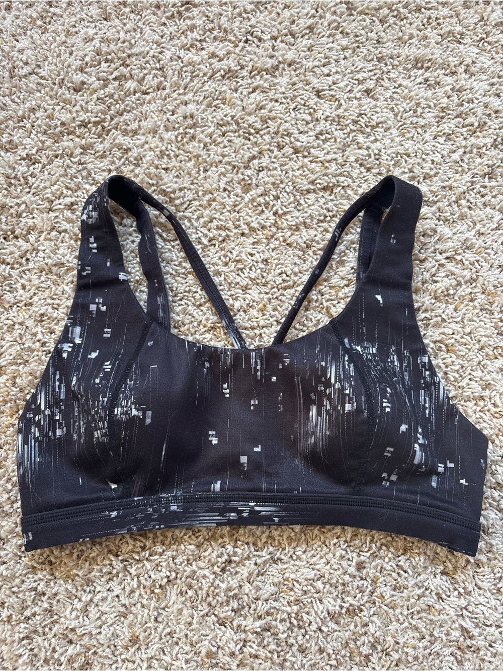 Sweaty Betty Infinity Workout Bra Size M Black White Geometric
